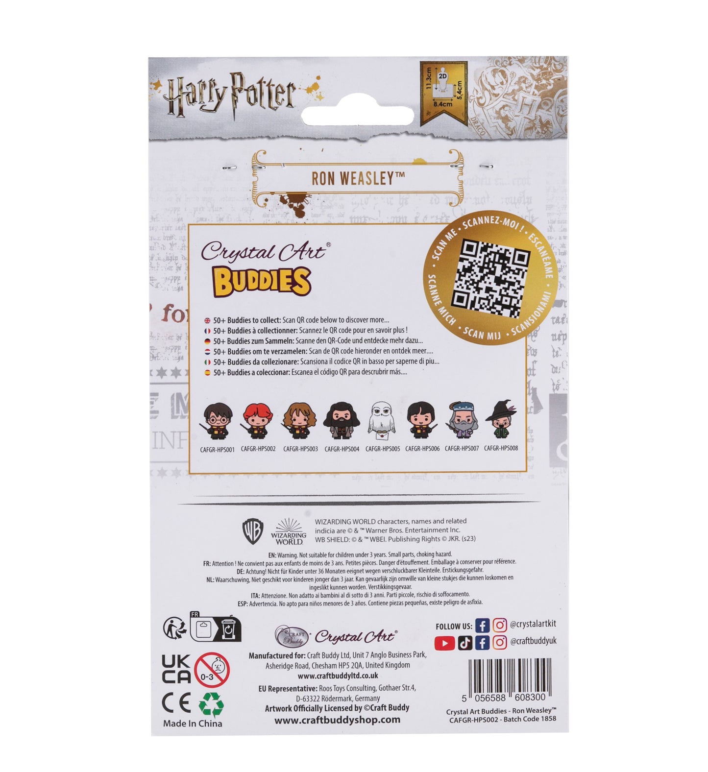 "RON WEASLEY" Crystal Art Buddies Harry Potter