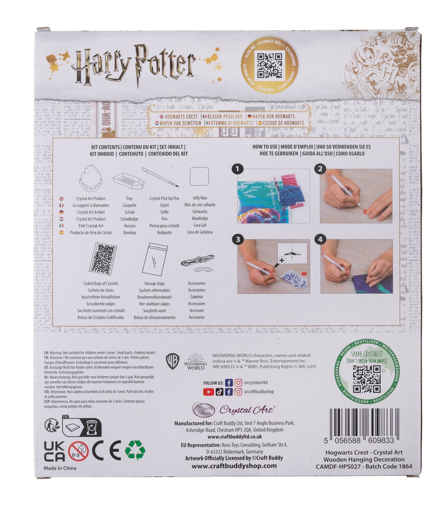 "HOGWARTS CREST" Harry Potter Wooden Hanging Decoration