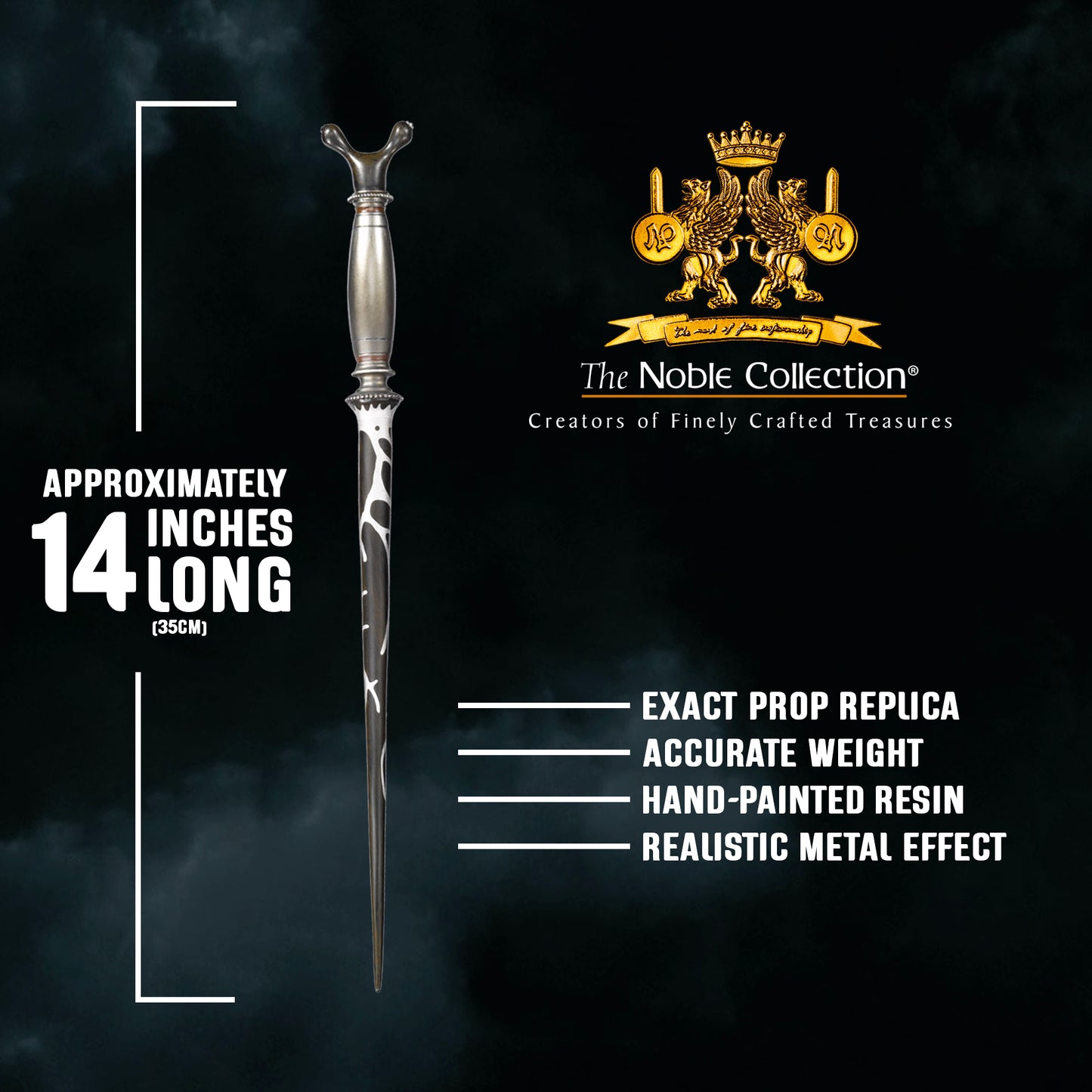 Horace Slughorn wand showing size and detail