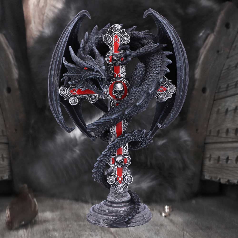 Gothic Guardian Candle Holder by Anne Stokes 26.5cm