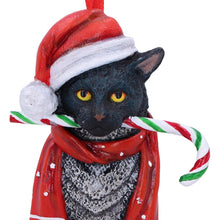 Load image into Gallery viewer, Candy Cane Cat Hanging Ornament by Lisa Parker 9cm