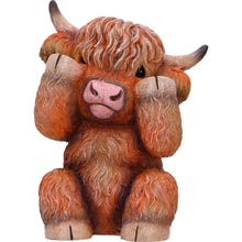 Load image into Gallery viewer, Three Wise Highland Cows 9.6cm