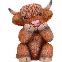 Load image into Gallery viewer, Three Wise Highland Cows 9.6cm