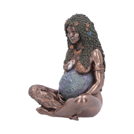 Side view of Mother Earth bronze sculpture