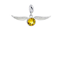 Load image into Gallery viewer, Harry Potter Sterling Silver Golden Snitch Slider Charm with Crystal Elements