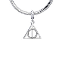 Load image into Gallery viewer, Harry Potter Sterling Silver Deathly Hallows Slider Charm with Crystal Elements