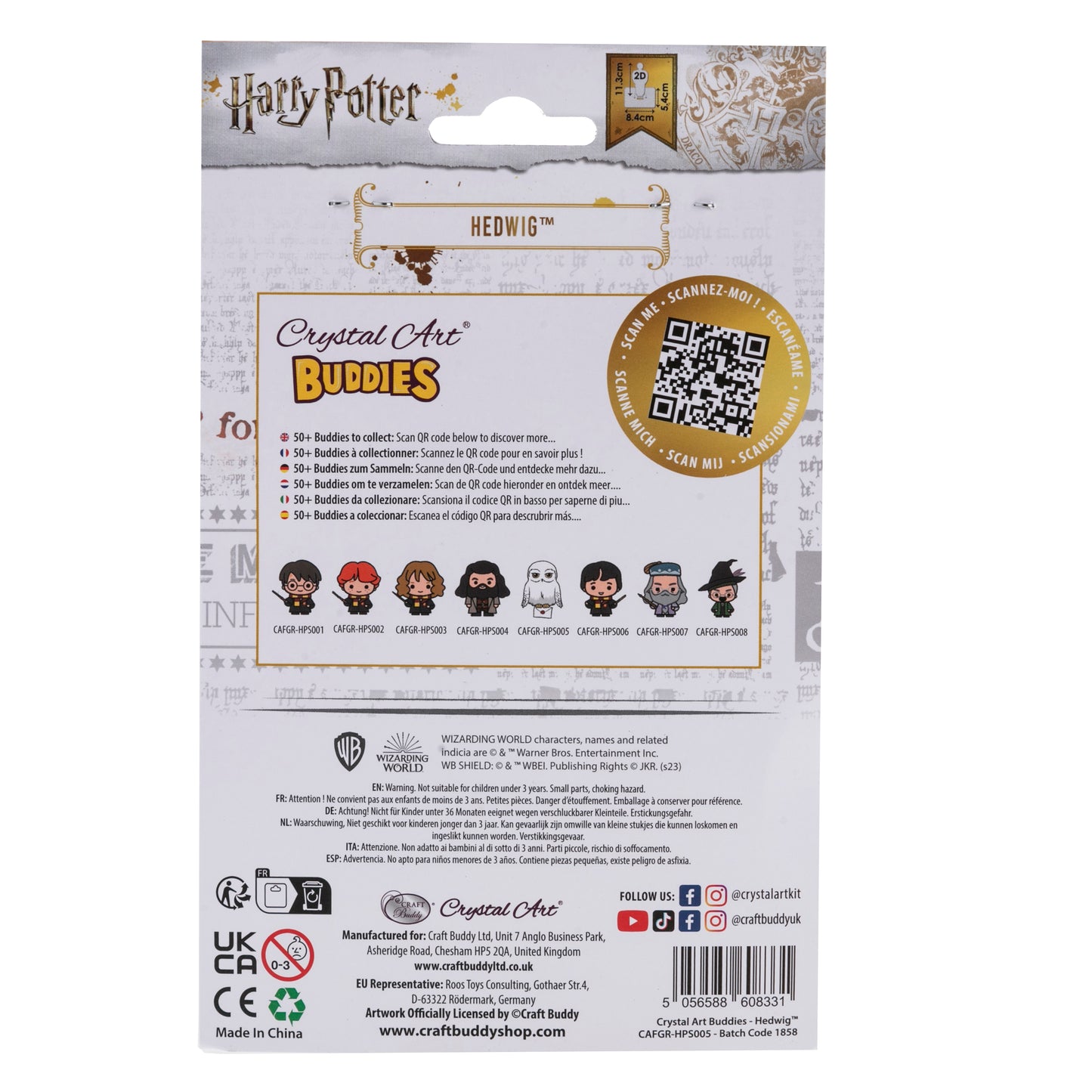 "HEDWIG" Crystal Art Buddies Harry Potter