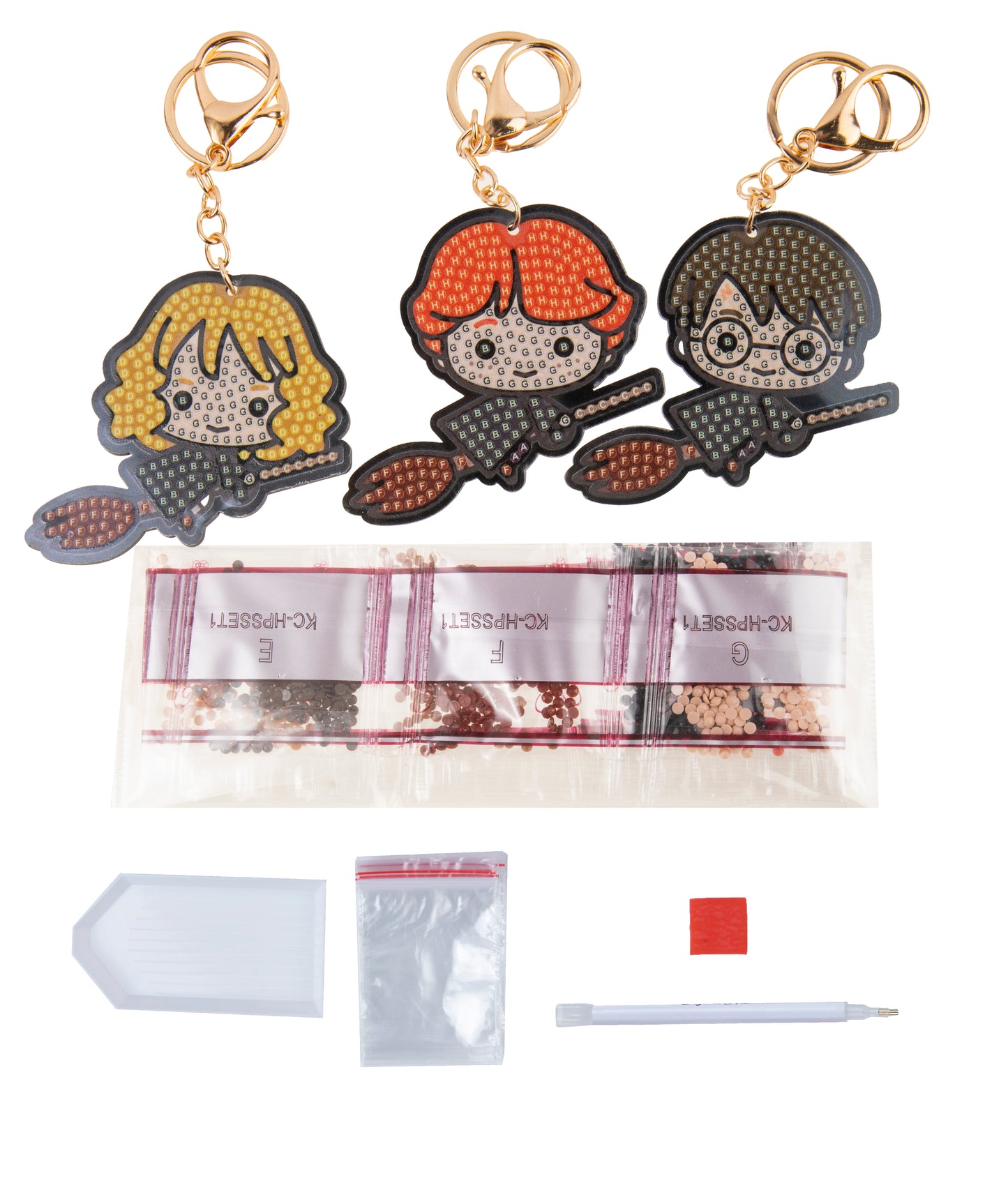 "FLYING FRIENDS" Harry Potter Crystal Art Keyring Kit