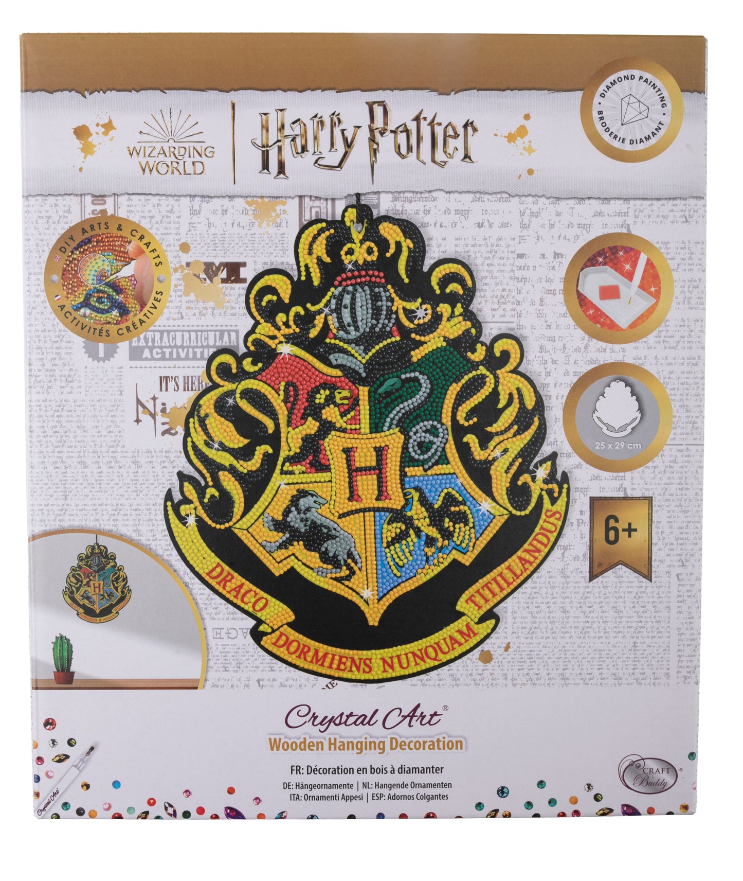 "HOGWARTS CREST" Harry Potter Wooden Hanging Decoration