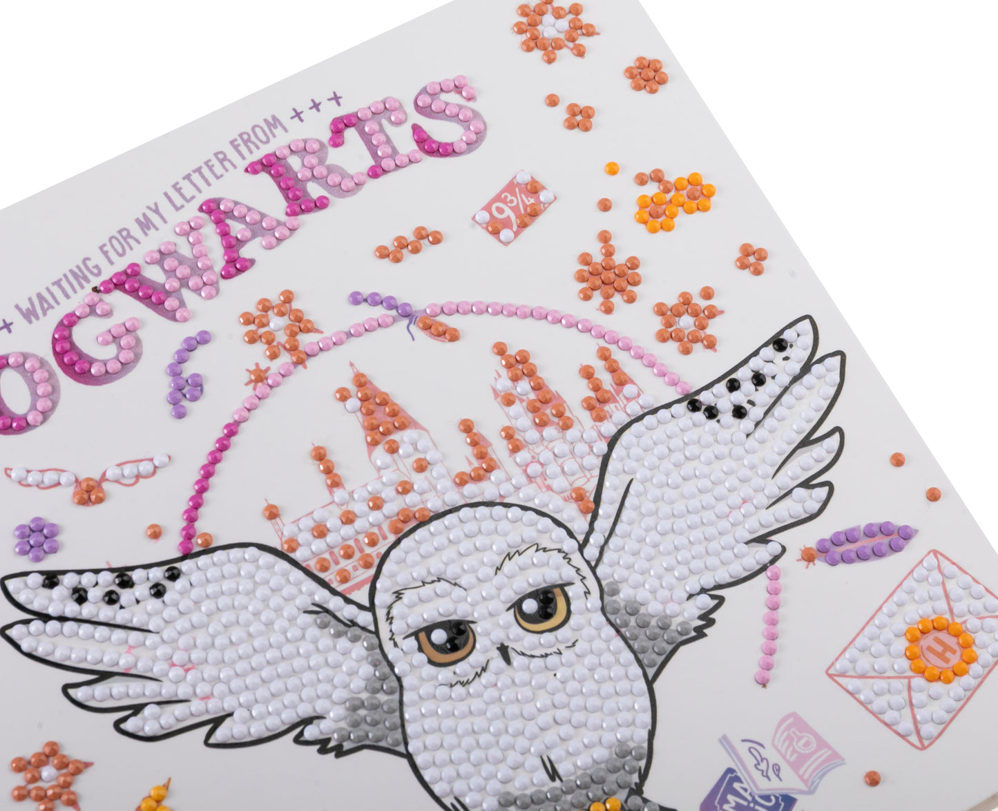 "HOGWARTS & HEDWIG" Harry Potter Crystal Art Card