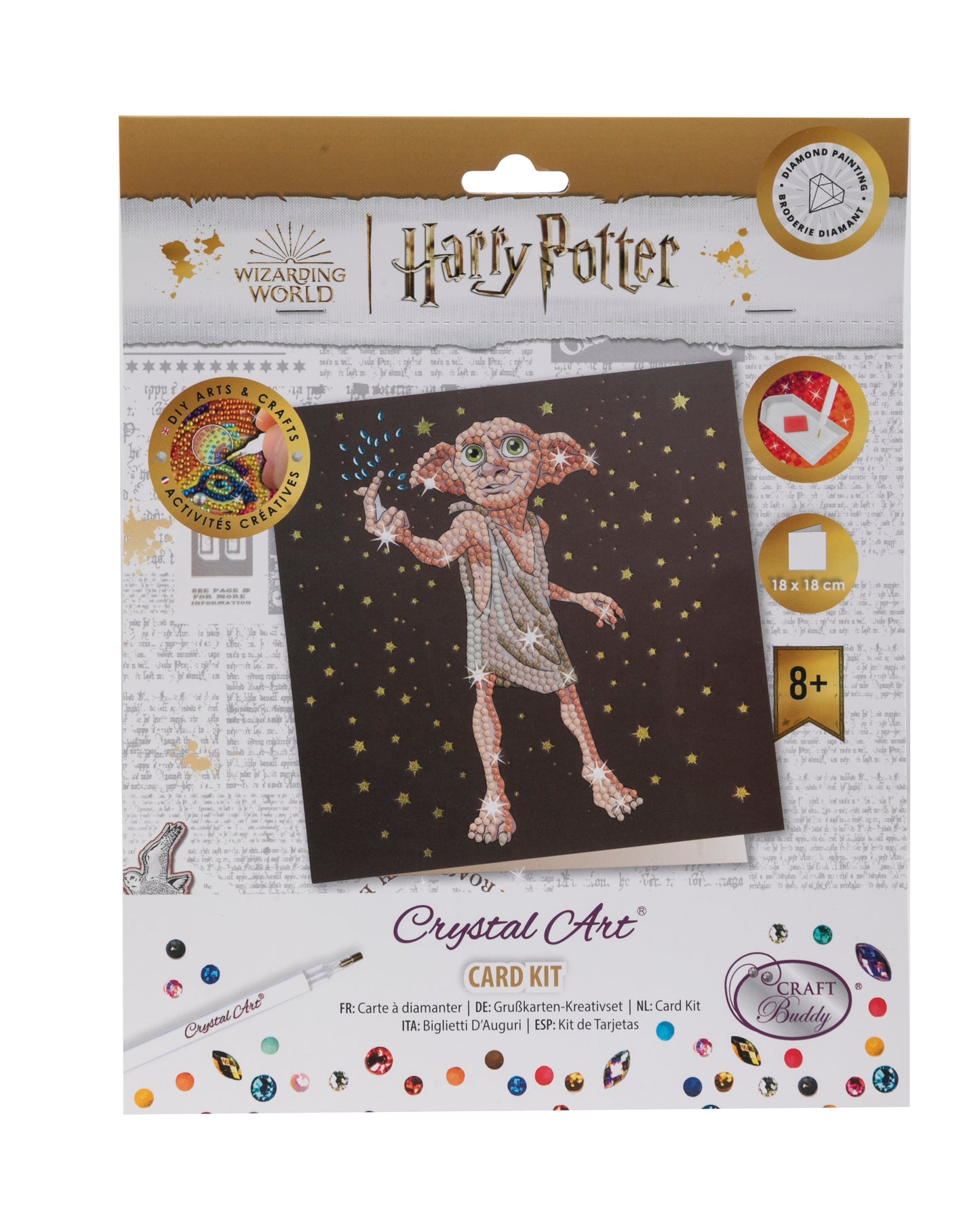 "DOBBY THE HOUSE ELF" Harry Potter Crystal Art Card