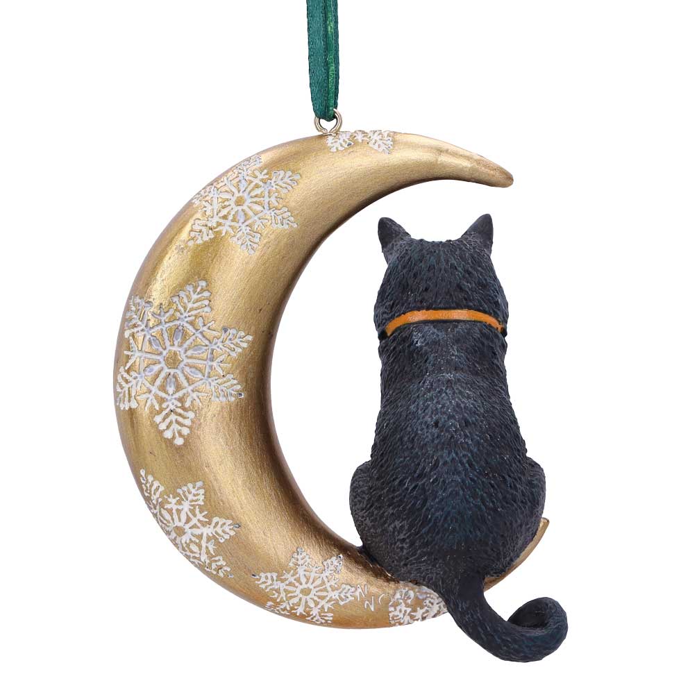 Moon Cat Hanging Ornament by Lisa Parker 9cm