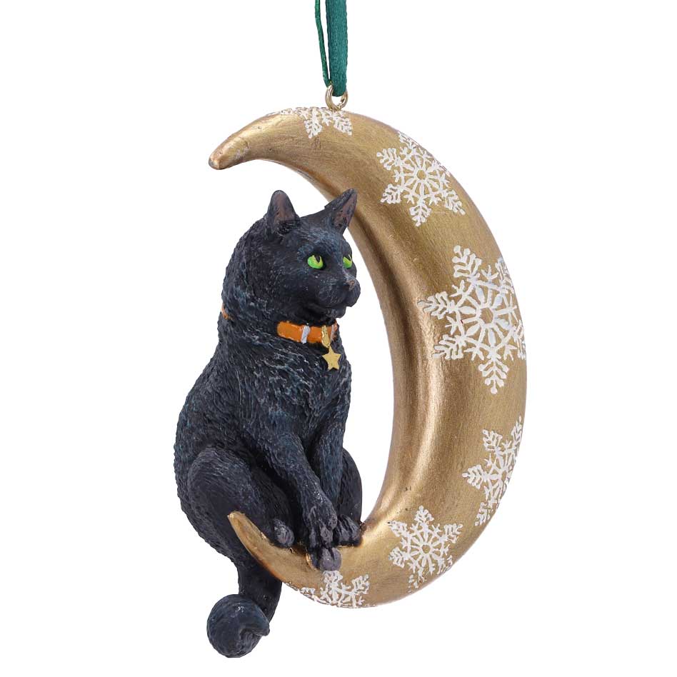 Moon Cat Hanging Ornament by Lisa Parker 9cm