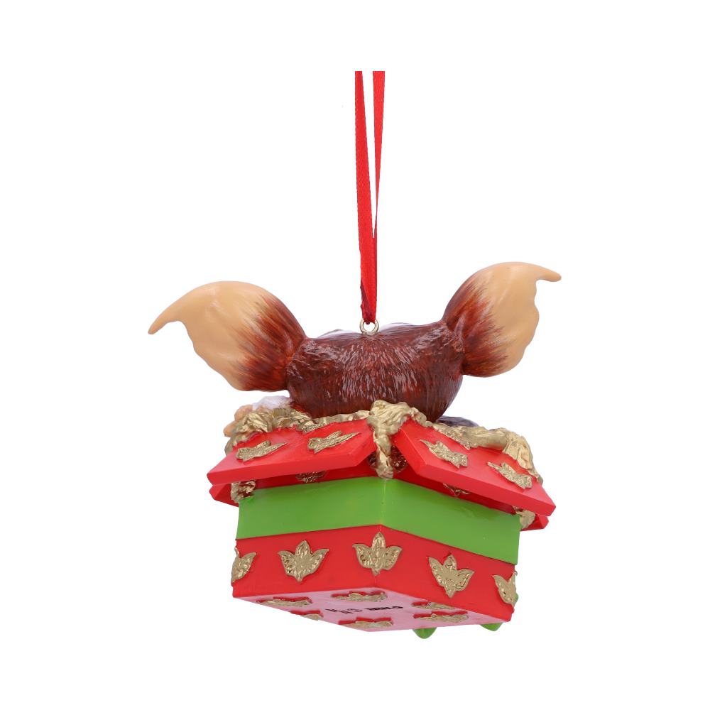 Gremlins Gizmo Gift Hanging Ornament video showing festive present design, detailed sculpting, and hand-painted finish