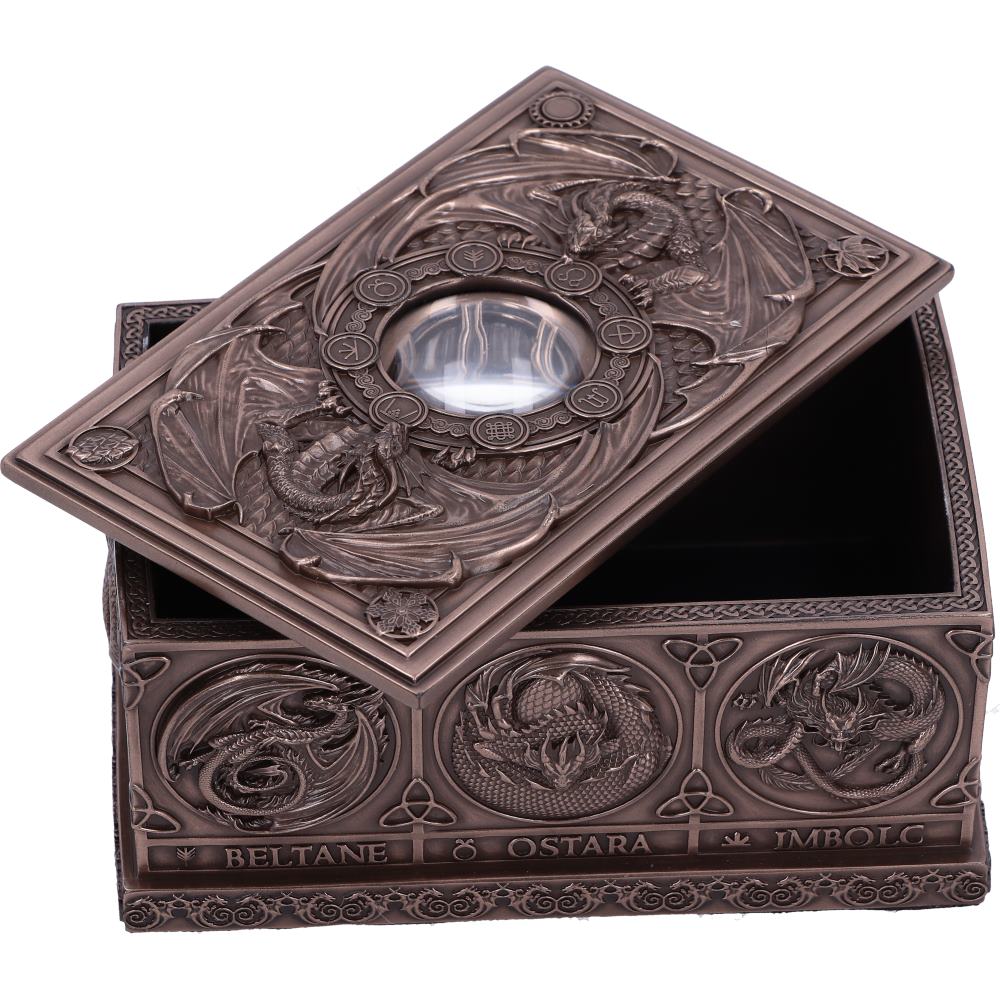 Dragons of the Sabbats Tarot Box Bronze 14.5cm