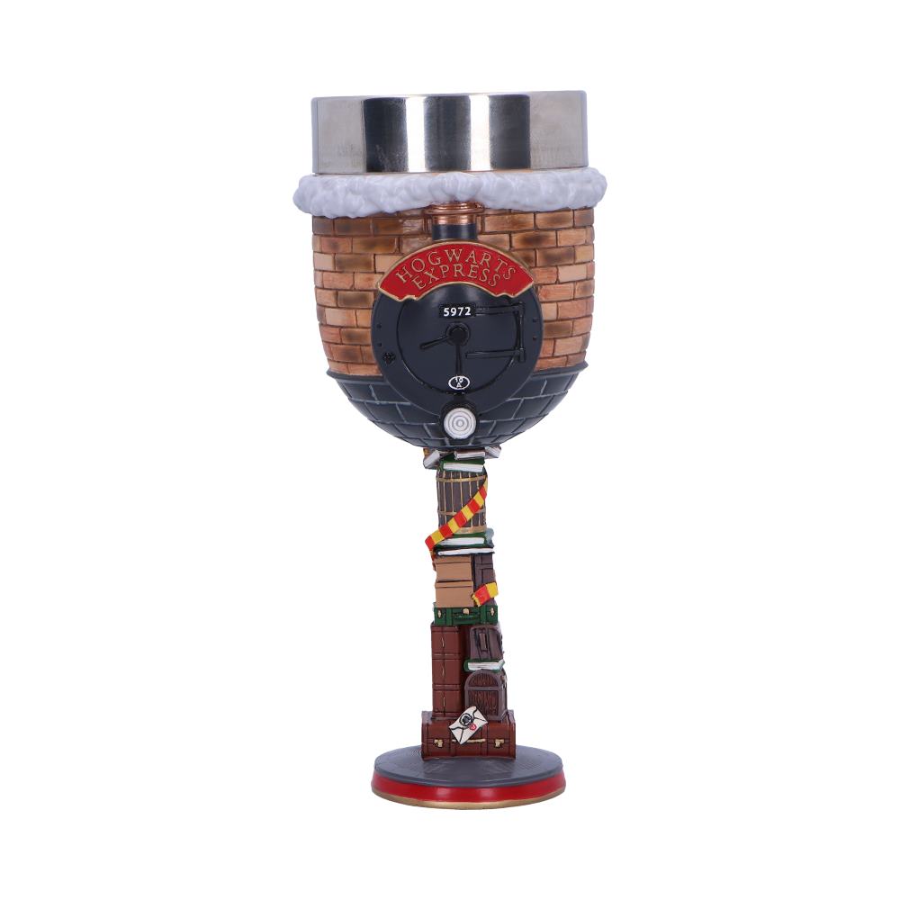 Harry Potter Platform 9¾ Collectible Goblet 18.5cm featuring the Platform 9¾ sign, Hogwarts Express, and luggage-themed stem.