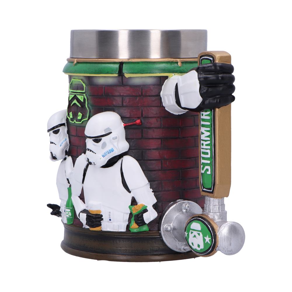 Side view of hand painted resin Stormtrooper Bar Tankard