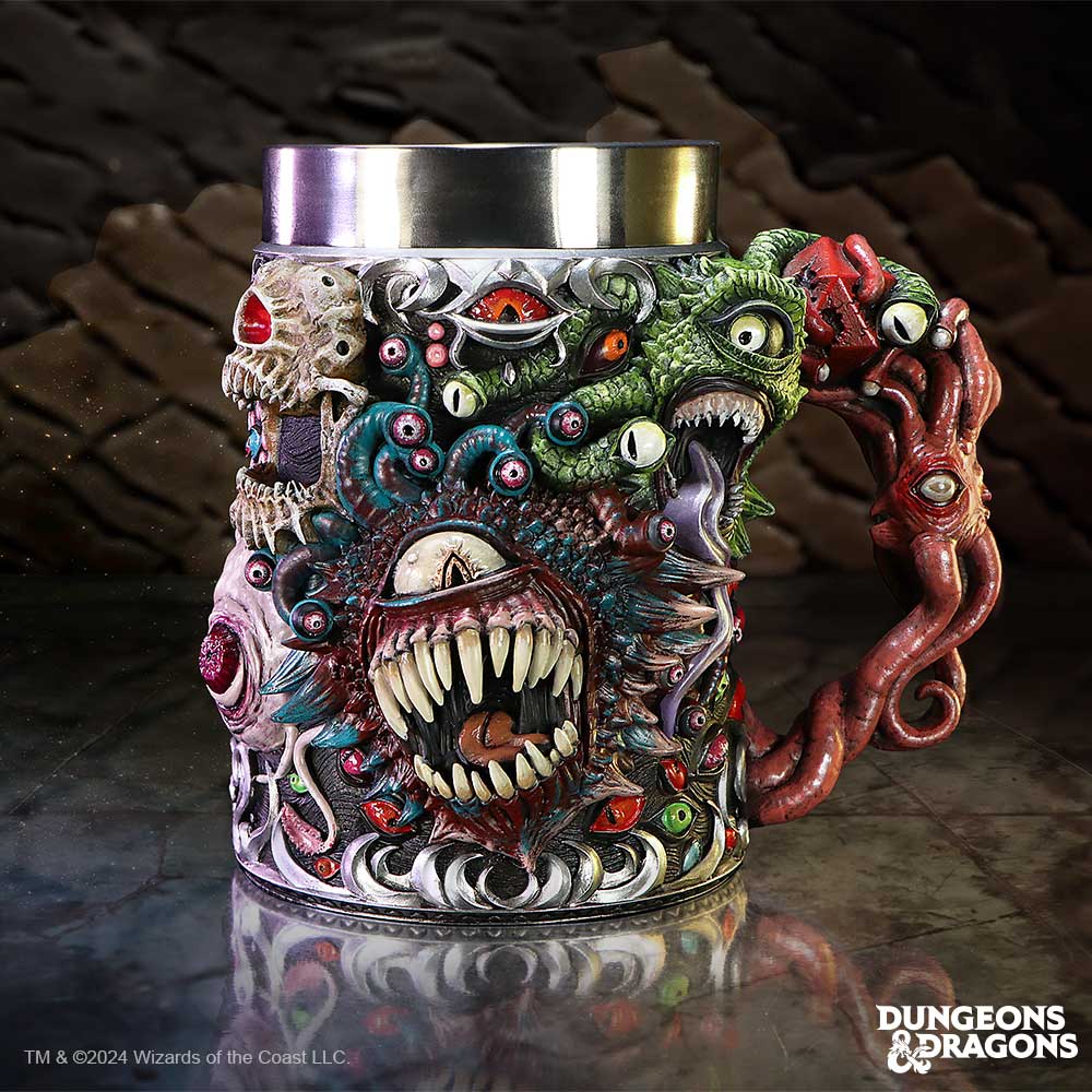 Fantasy tankard with Beholder tentacle design