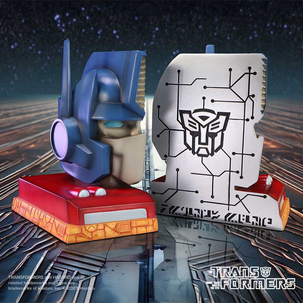 Transformers bookends with Cybertronian script