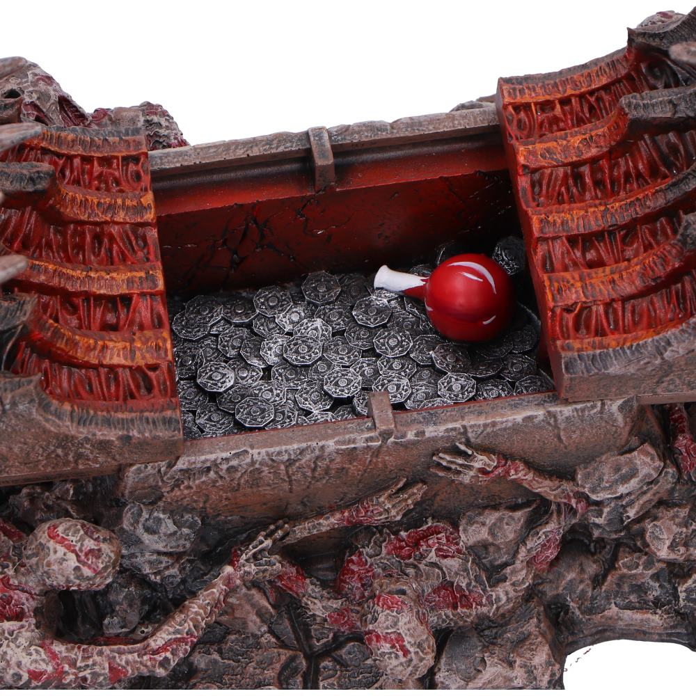 Close up of  Diablo IV Helltide Chest showing storage compartmentp