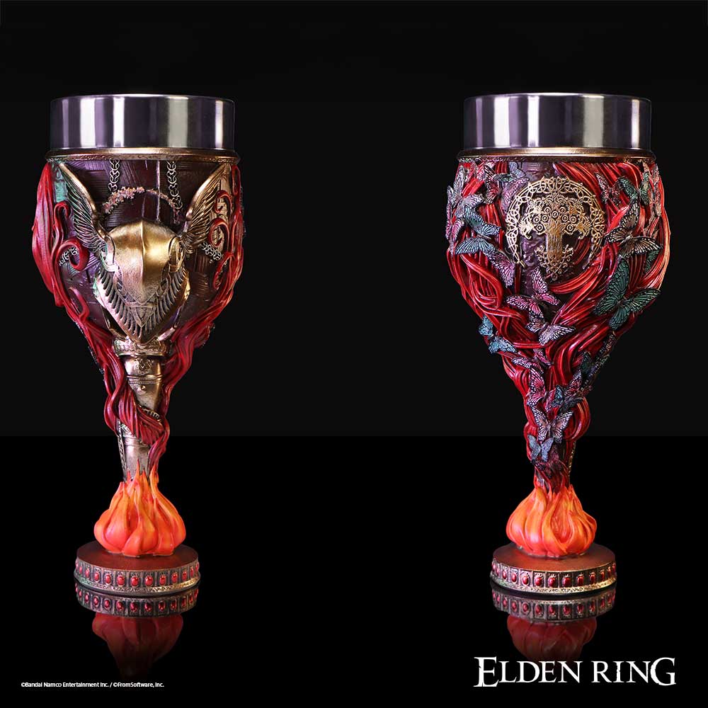 Two intricately designed goblets with 'Elden Ring' branding with removable stainless steel insert