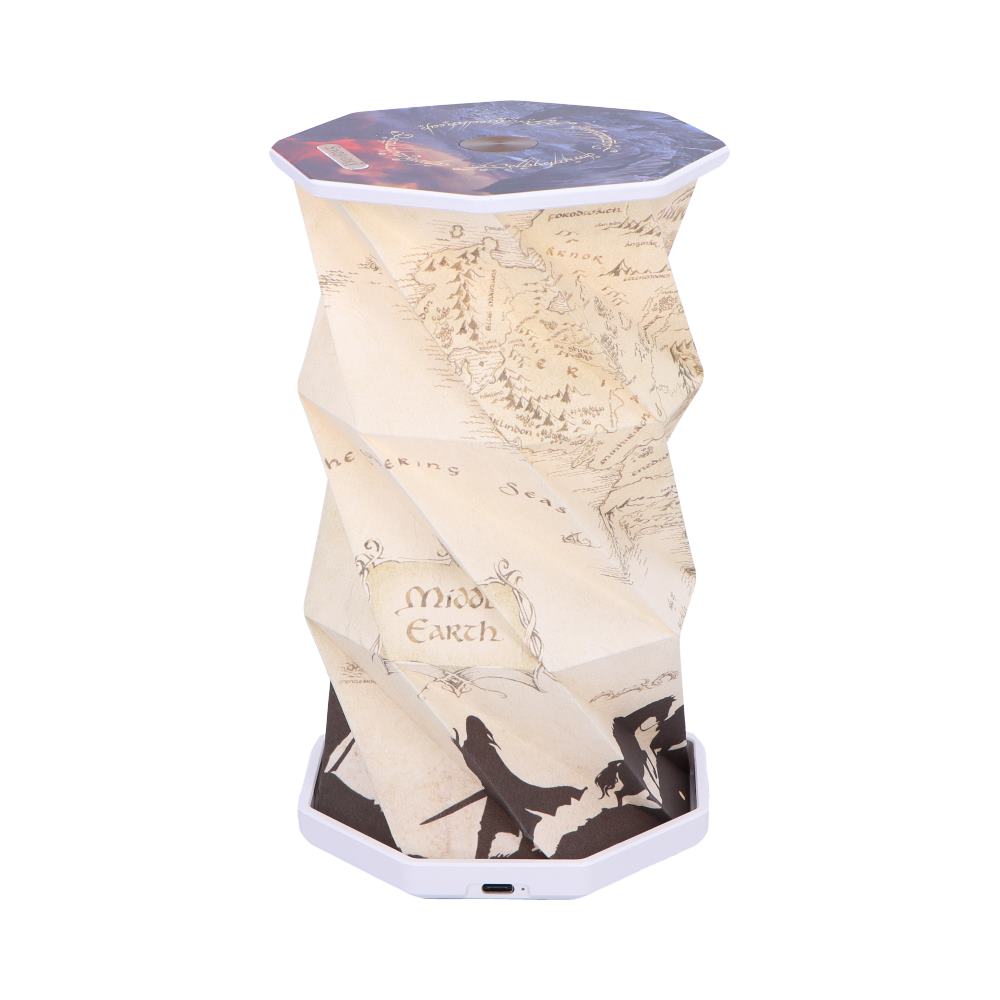 Back view of The Lord of the Rings™ Foldable Lamp showing Middle-earth map artwork