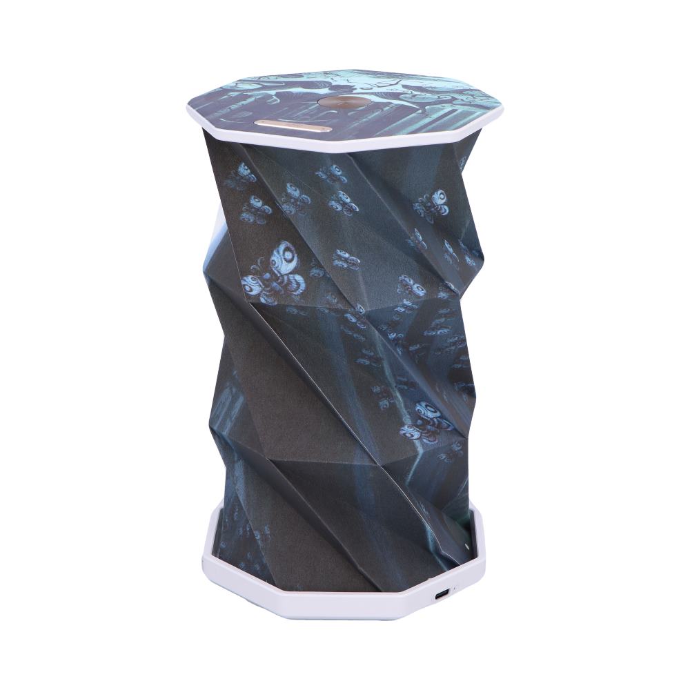 Back view of the Corpse Bride™ Foldable Lamp showing printed artwork and foldable design