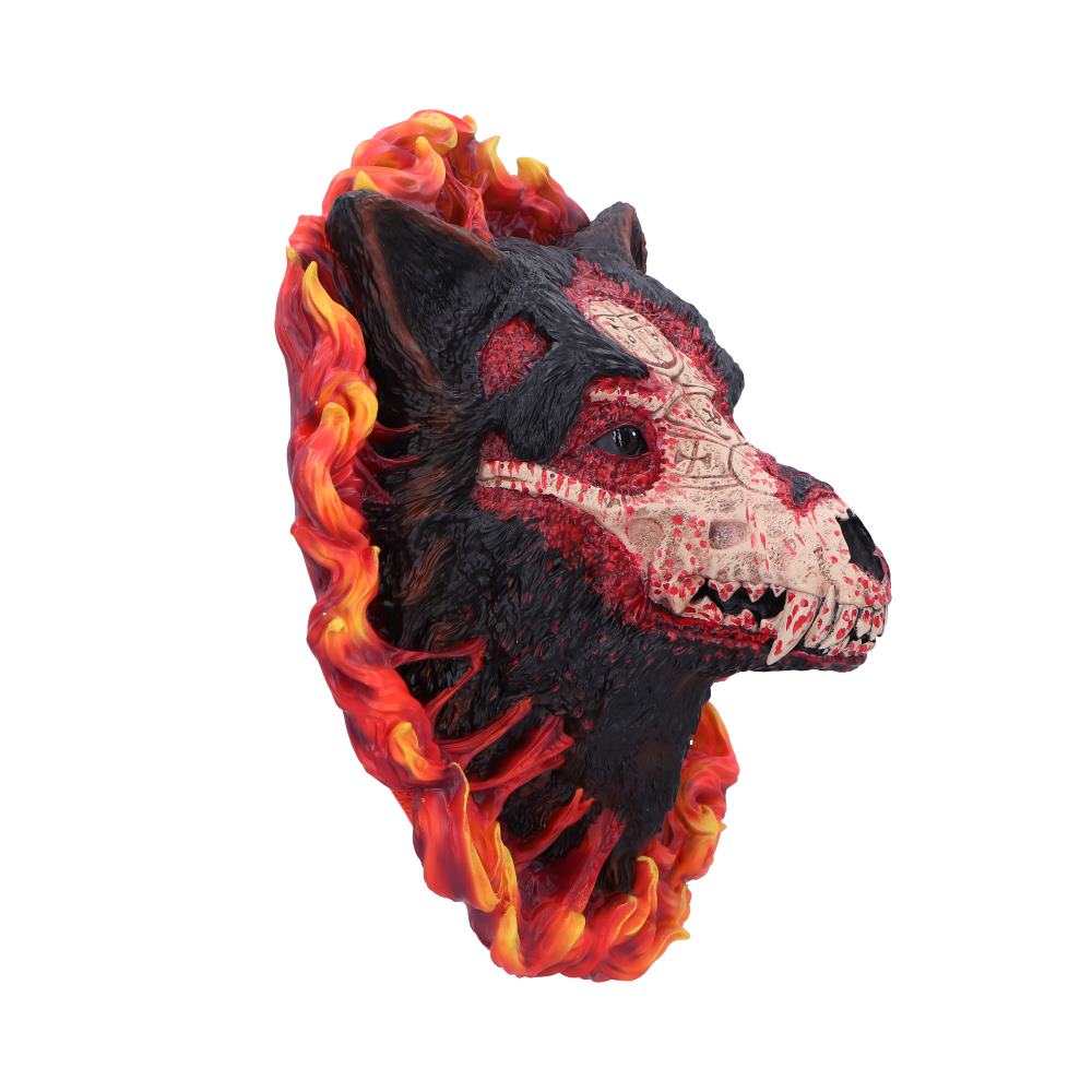 Angled view of Diablo IV Mephisto Wall Plaque