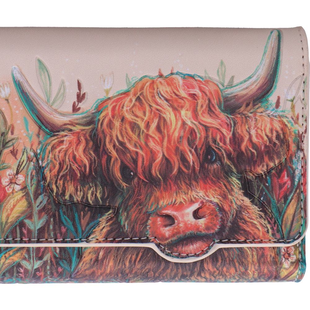 Highland Cow Embossed Purse 10cm