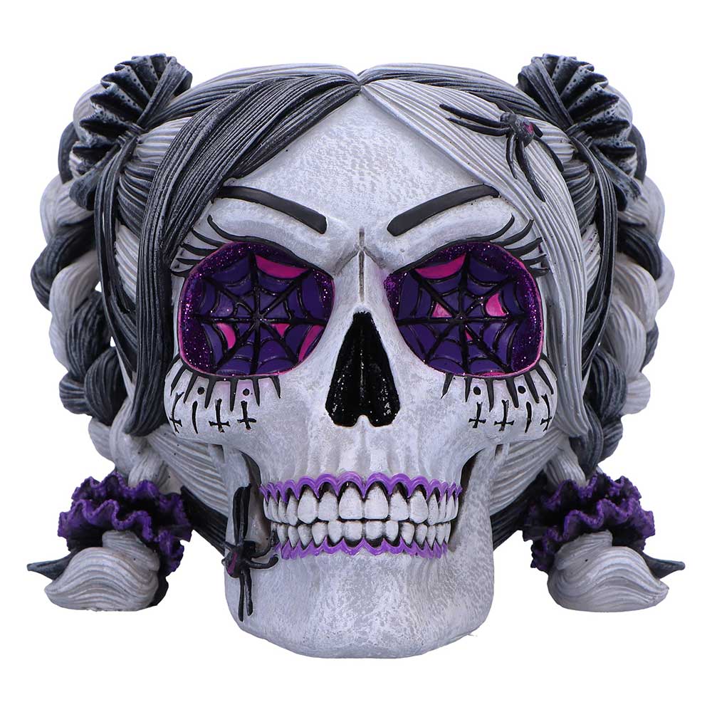 Drop Dead Gorgeous creepy and kooky gothic skull figurine