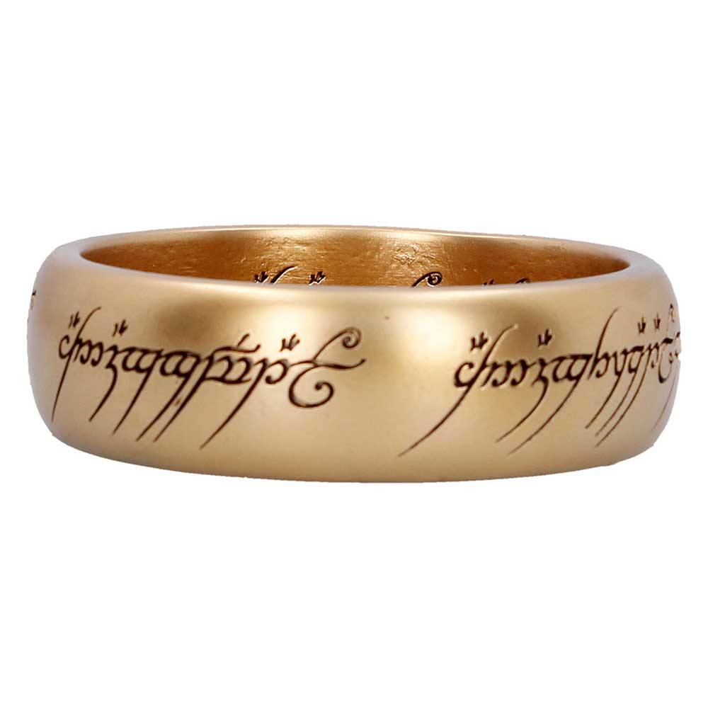 Official Lord of the Rings The One Ring Trinket Dish showing the detailed gold-effect finish, engraved design, textured base, and premium resin craftsmanship.