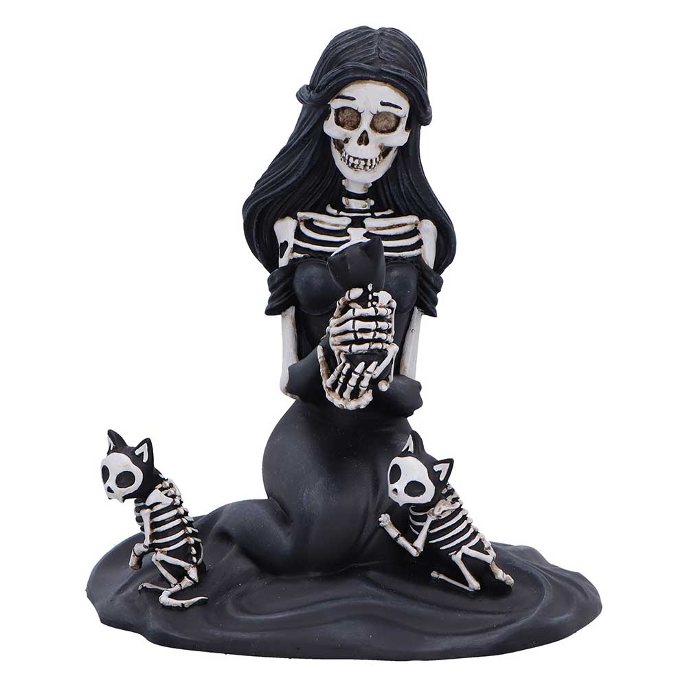 Eternal Love skeleton figurine with cats