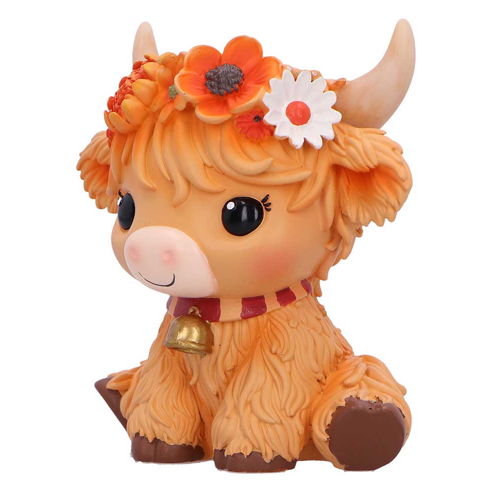 Playful orange cow figurine