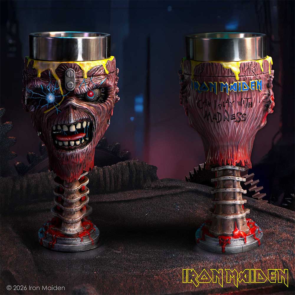 Iron Maiden Can I Play With Madness goblet front and back view