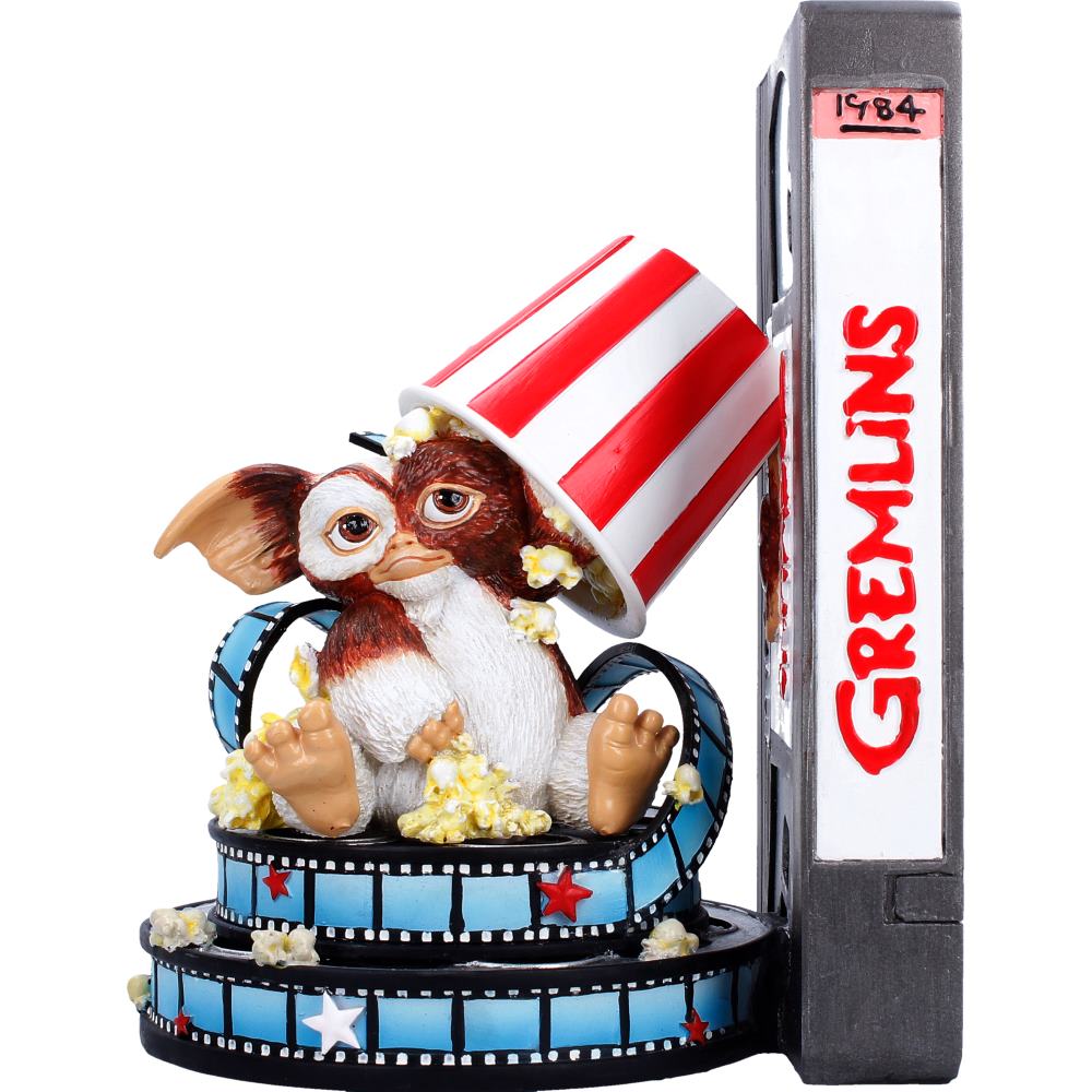 Gizmo bookend with popcorn and film reel detail
