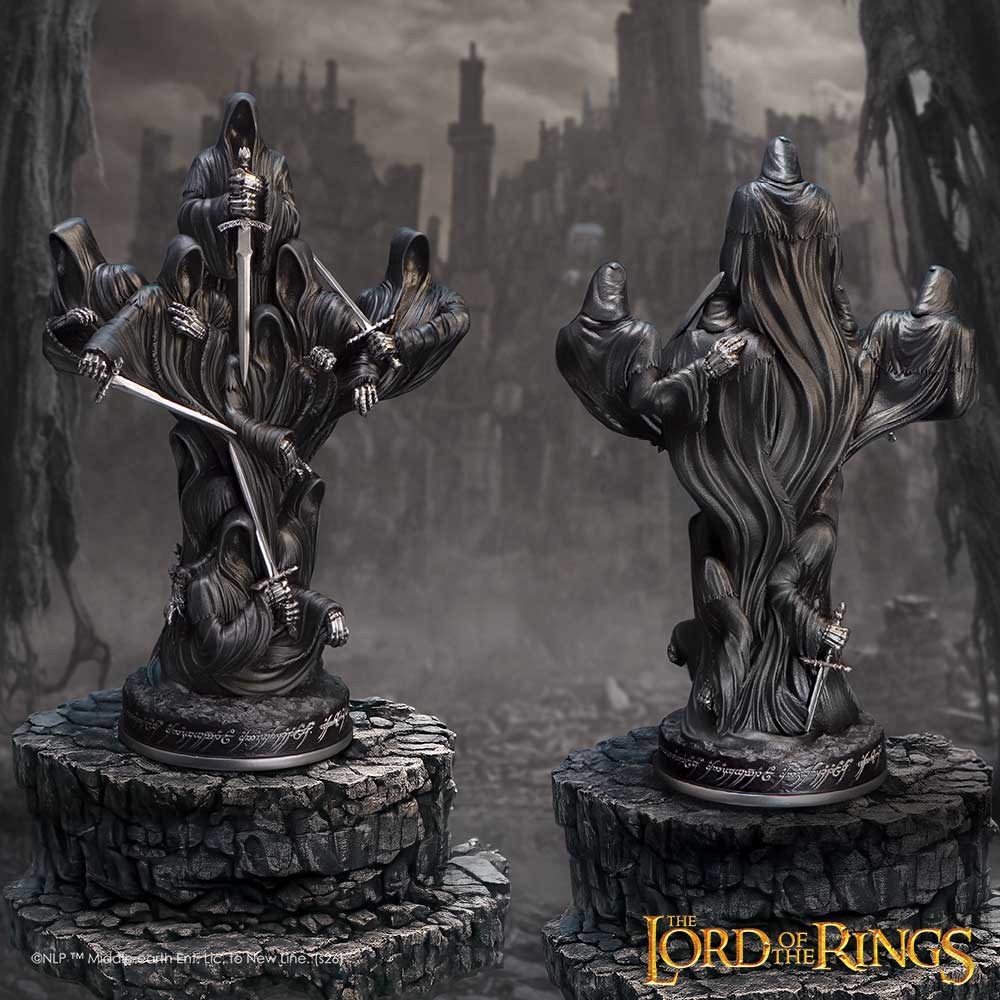 Hand-painted Ringwraith figurine with gothic styling  front and back view