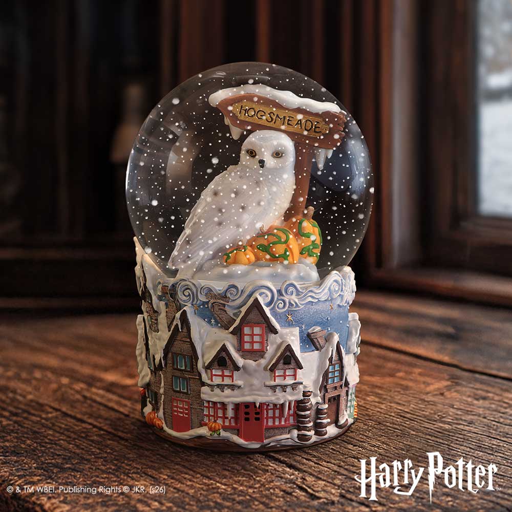 Official Hogsmeade Village snow globe full display