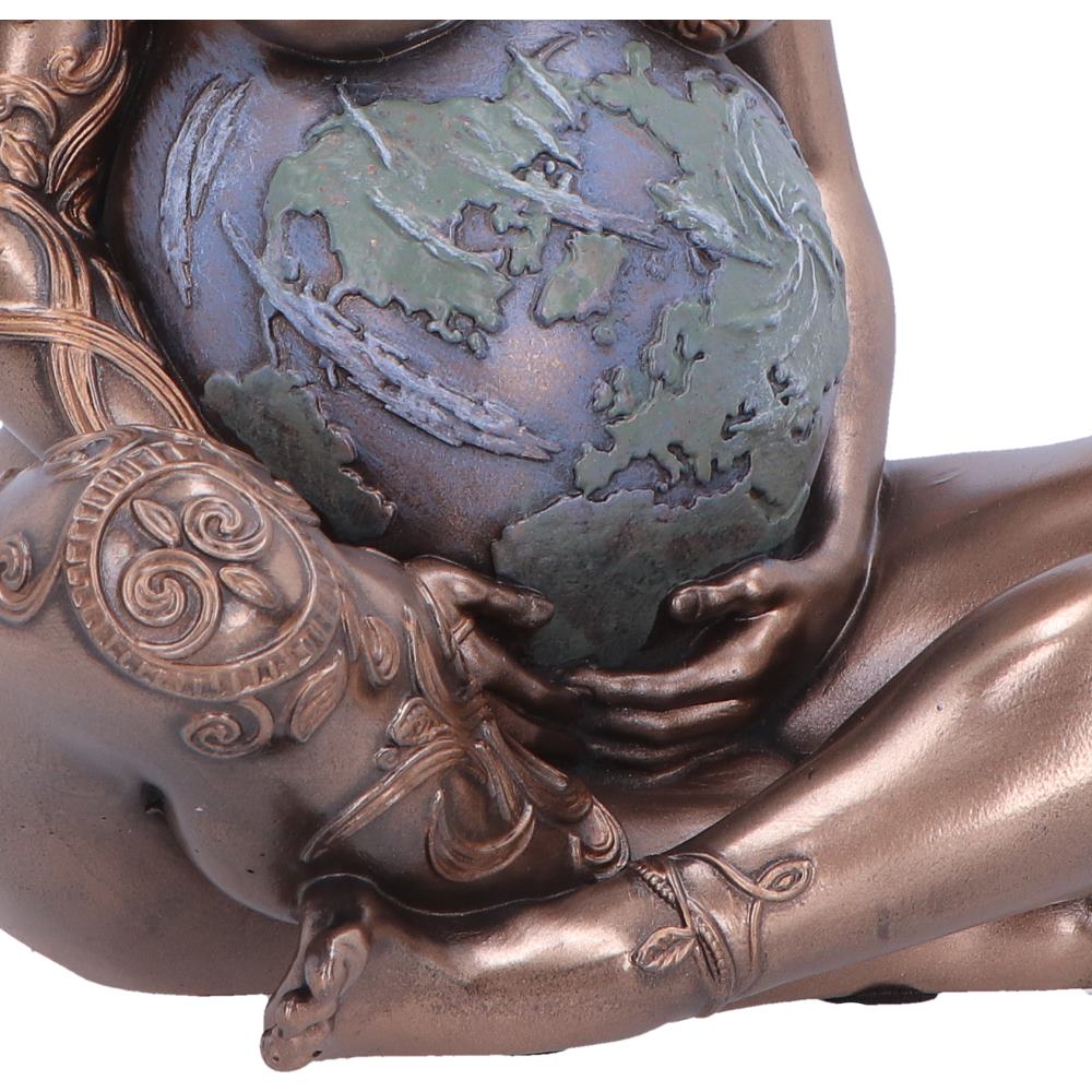 Mother Earth Art Figurine holding a globe with intricate detailing