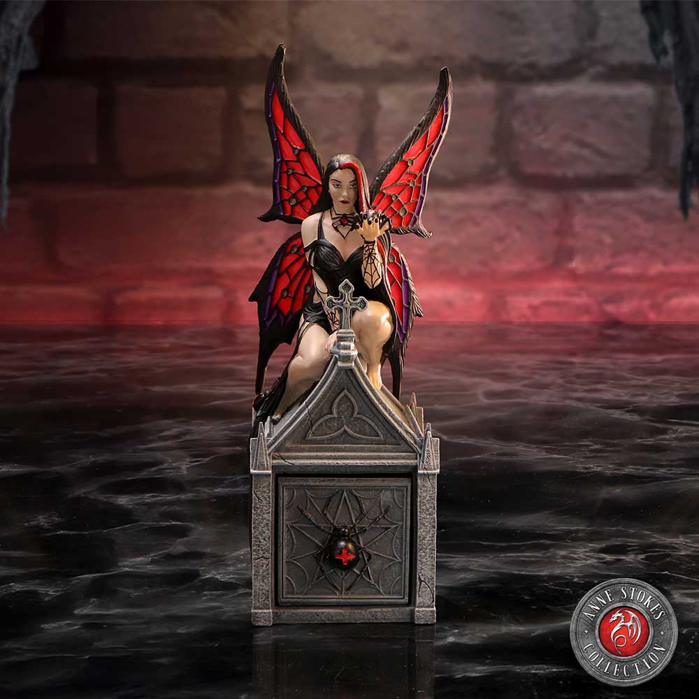 Hand-painted gothic box with spider styling