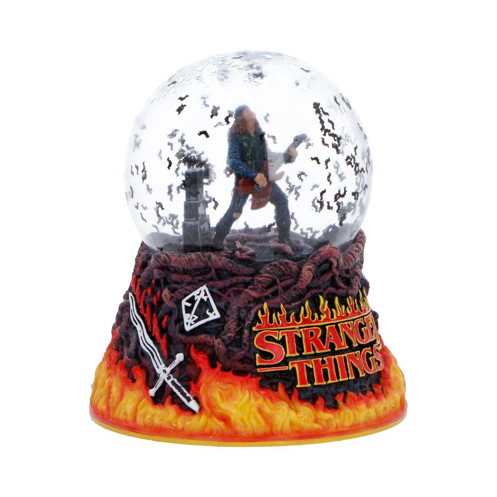 Eddie Munson snow globe with guitar and bats
