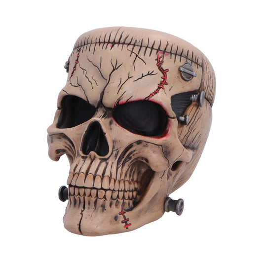 Frankenstein-inspired skull ornament
