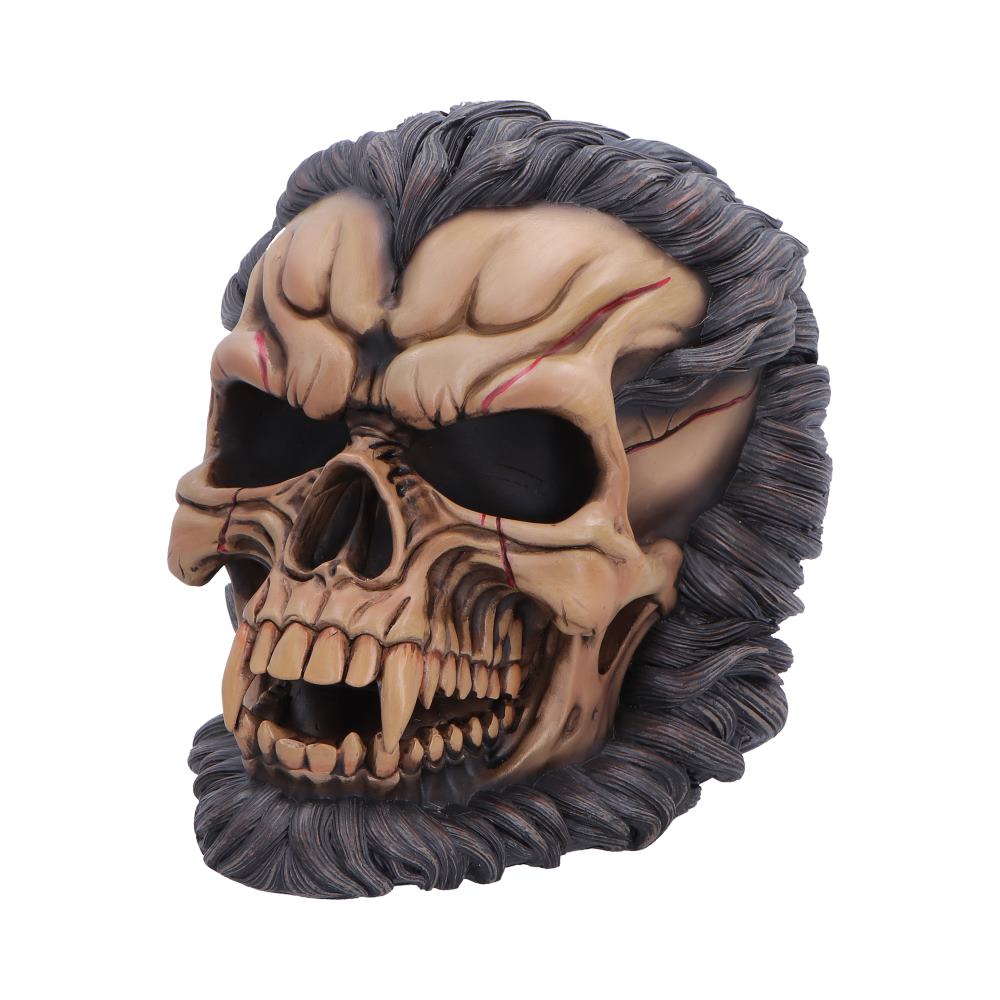 Side view of Beast of the Moon Skull horror skull home décor