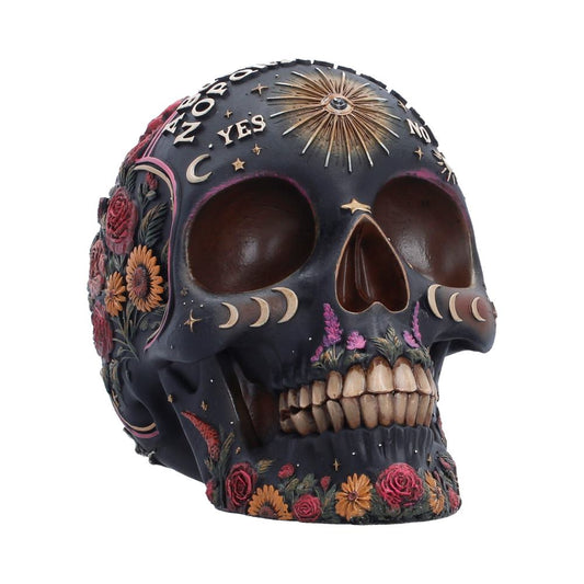 Spirit Board Bloom Skull 14.8cm – Gothic floral skull ornament