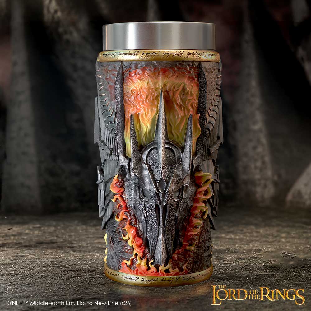 Sauron and Barad-Dur collectible display piece from The Lord of the Rings on display