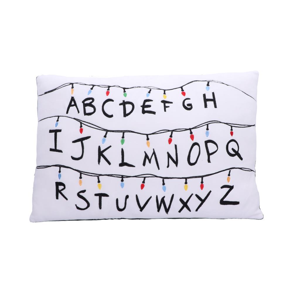 Back view of the Stranger Things Cushion showing Will Byers fleeing the Demogorgon in the Upside Down