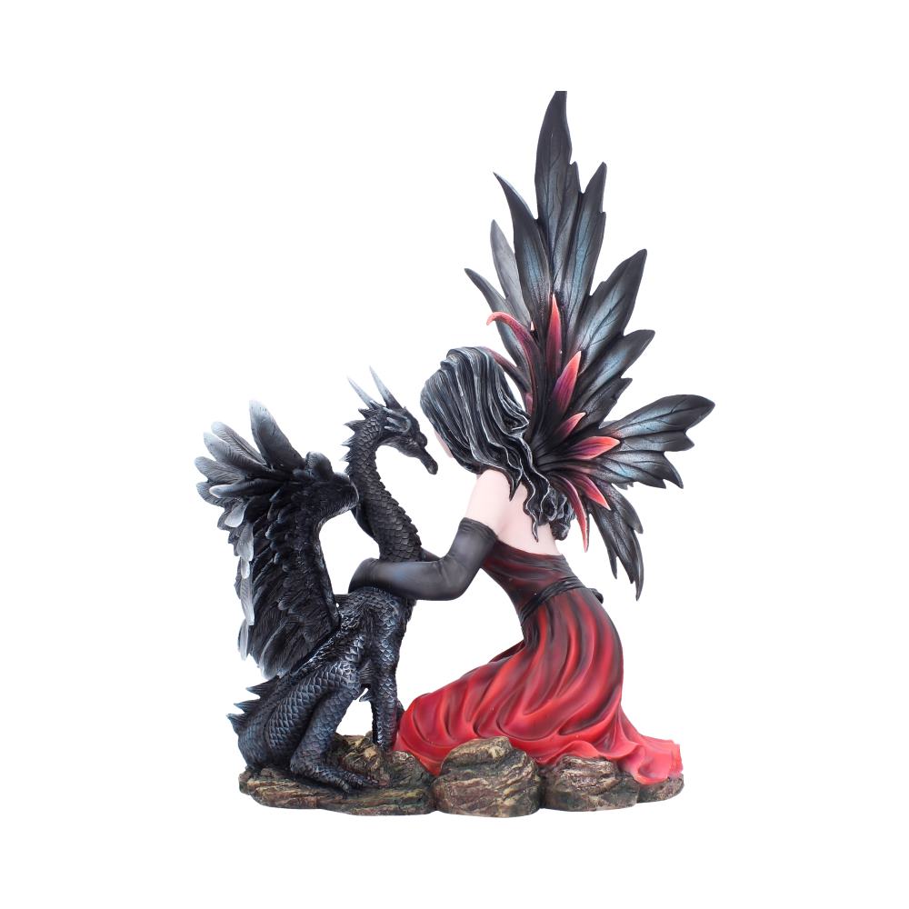 Dragons Whisper figurine back view showing fairy and dragon
