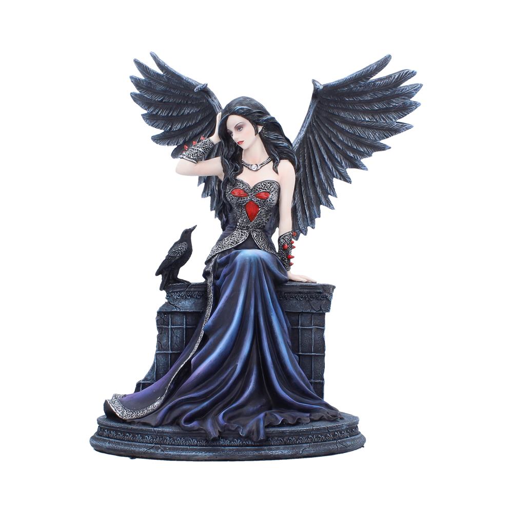 Ravynne gothic fairy figurine with raven