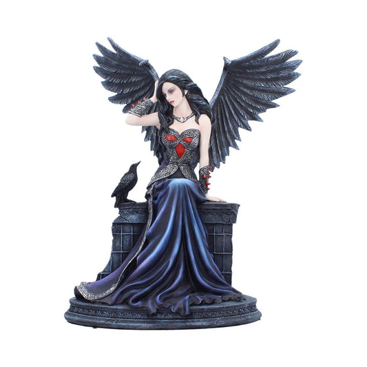 Ravynne gothic fairy figurine with raven