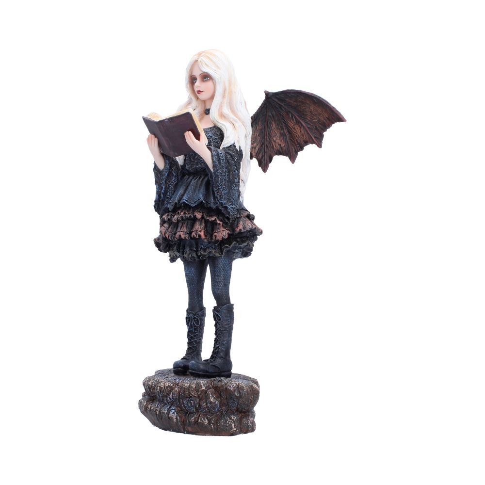 Gothic fairy side view showing wings and dress