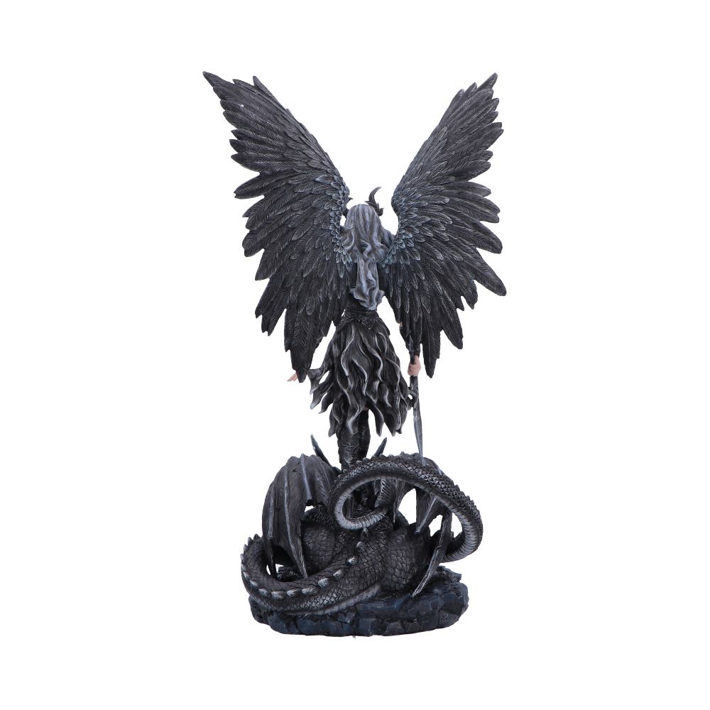 Blackwing Sovereign gothic angel figurine back view showing wings and dress detail